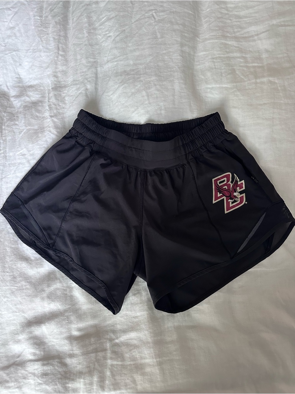 Lululemon Black Hotty Hot Shorts with BC Logo